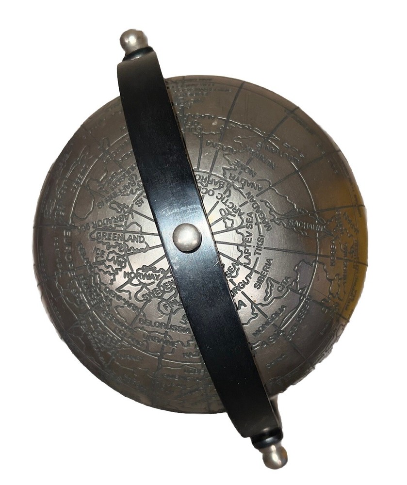 Globe Earth Stand Base Metal Vintage