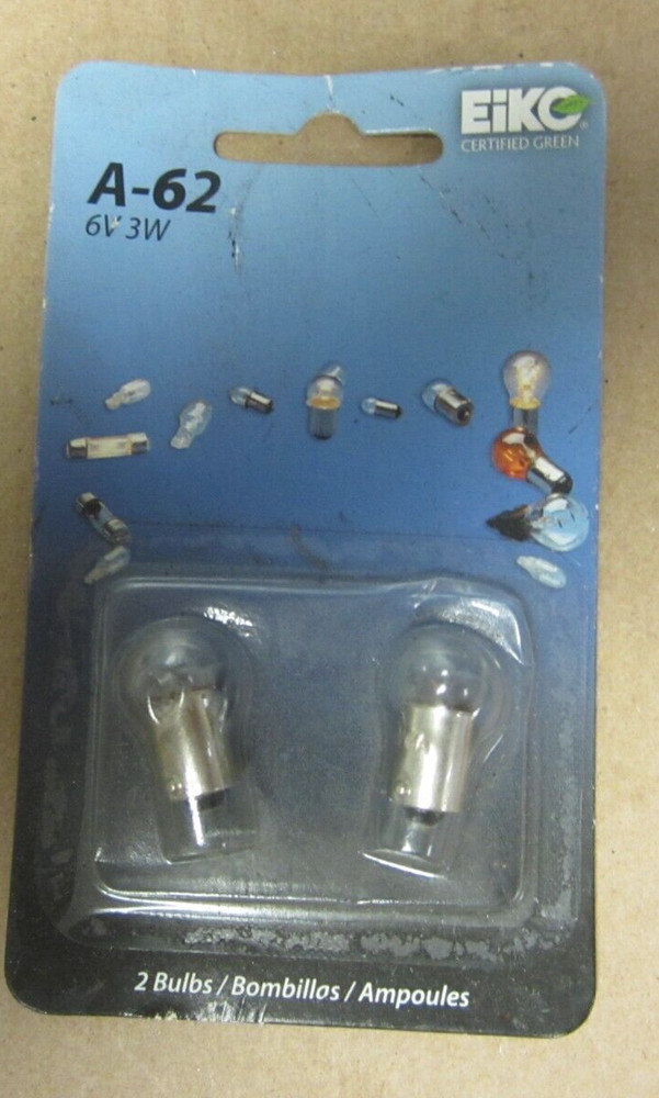 (2) Eiko Clear Replacement Bulbs A-62-BP