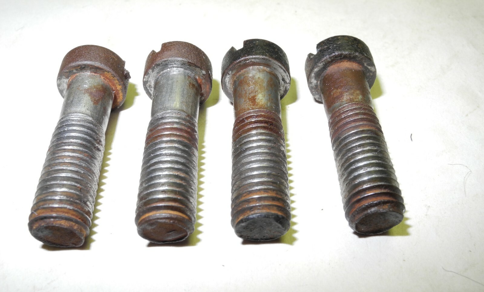 VINTAGE SINGER TREADLE SEWING MACHINE CAST IRON BASE 4 BOLT SET SLOTTED HEADS