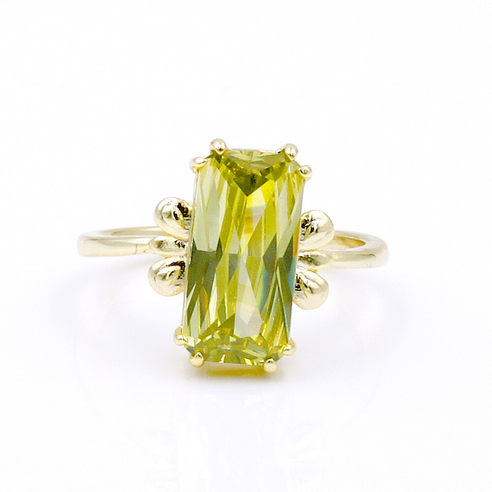 Rectangle Shape with Cubic Zirconia Wedding Rings