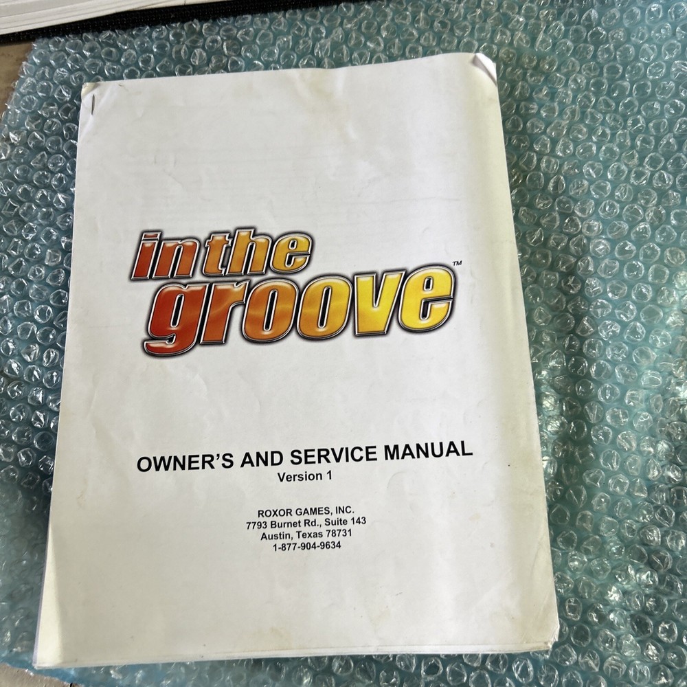 IN THE GROOVE ROXOR       arcade game manual