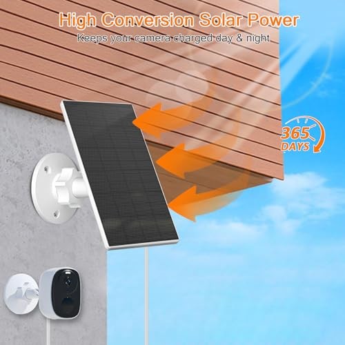 2W Solar Panel for Security Cameras, Solar Charger with Micro USB & 2W 2 Pack