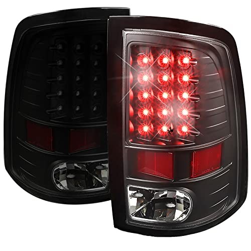 Black Tail Lights Assembly Brake Reverse Lamps Replacement for RAM 1500 2009