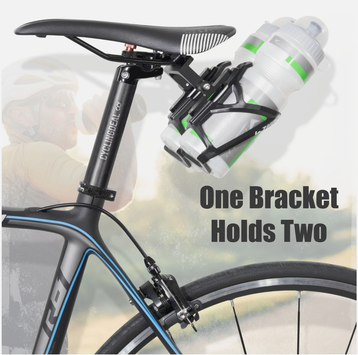 CyclingDeal Bicycle Saddle Double Water Bottle Cage Mount Holder Only