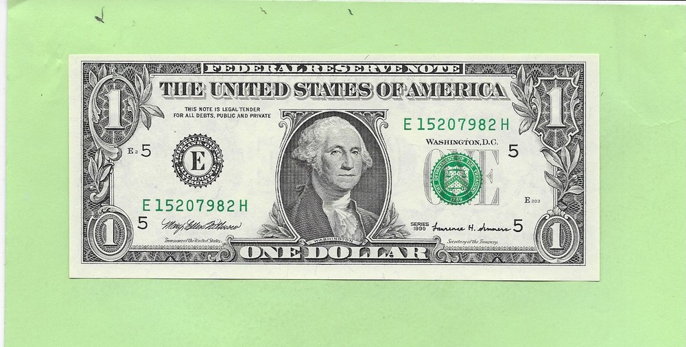 1999 ..UNCIRC $1  E 1520 7982 H   .... 1999  $1  E-H    NICE NOTE        FRN