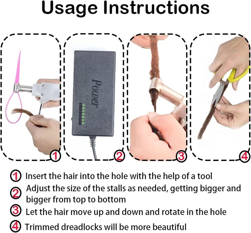 Instant Dreadlock Machine 6 Head Dreadlocks Maker for Locs, Handheld Dread