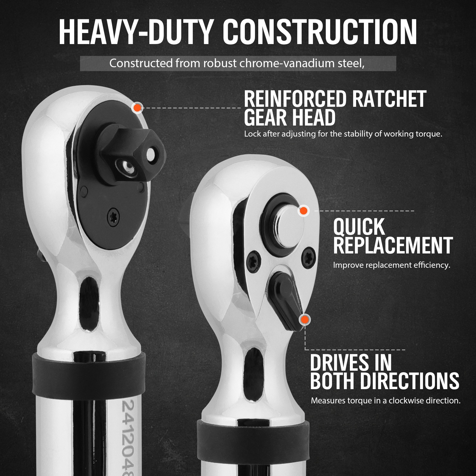 1/2"/3/8'' Digital Torque Wrench Set 25~250Ft-Lb/17-340N.m&4.4~44.3Ft-Lb/3-60N.m