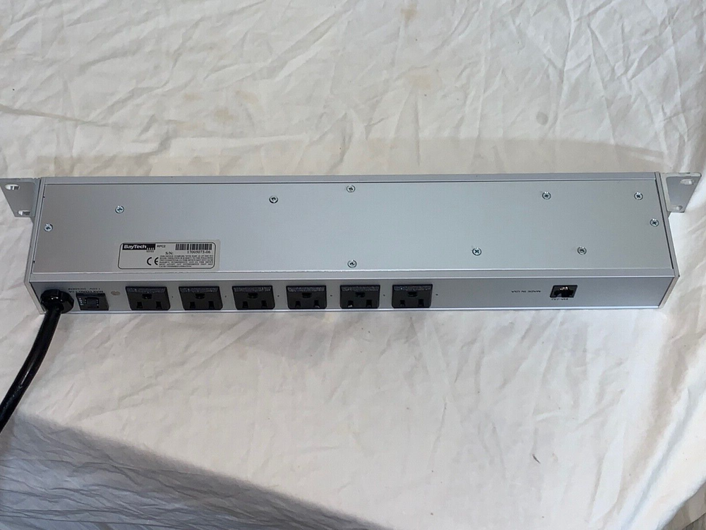 BayTech RPC-2 Rack Mount 1U 6-Outlet Remote Power Control Unit PDU