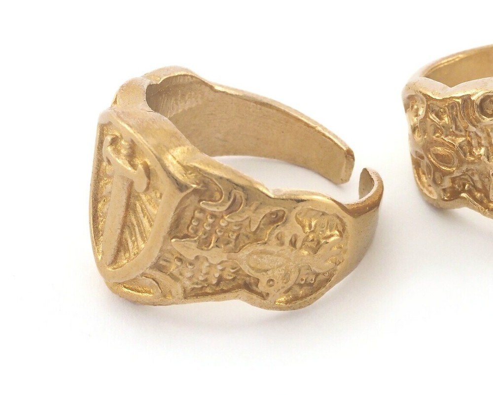 Swords - War Adjustable Ring Raw brass (18mm 8US inner size) 3805