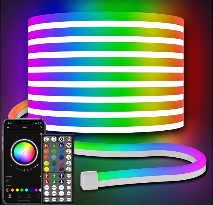 Led Neon Rope Lights Control with App/Remote,Flexible Led Rope Light,Multip mode