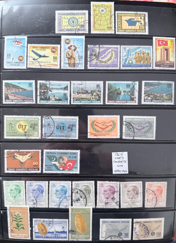1965 TURKEY STAMPS COMPLETE YEAR USED