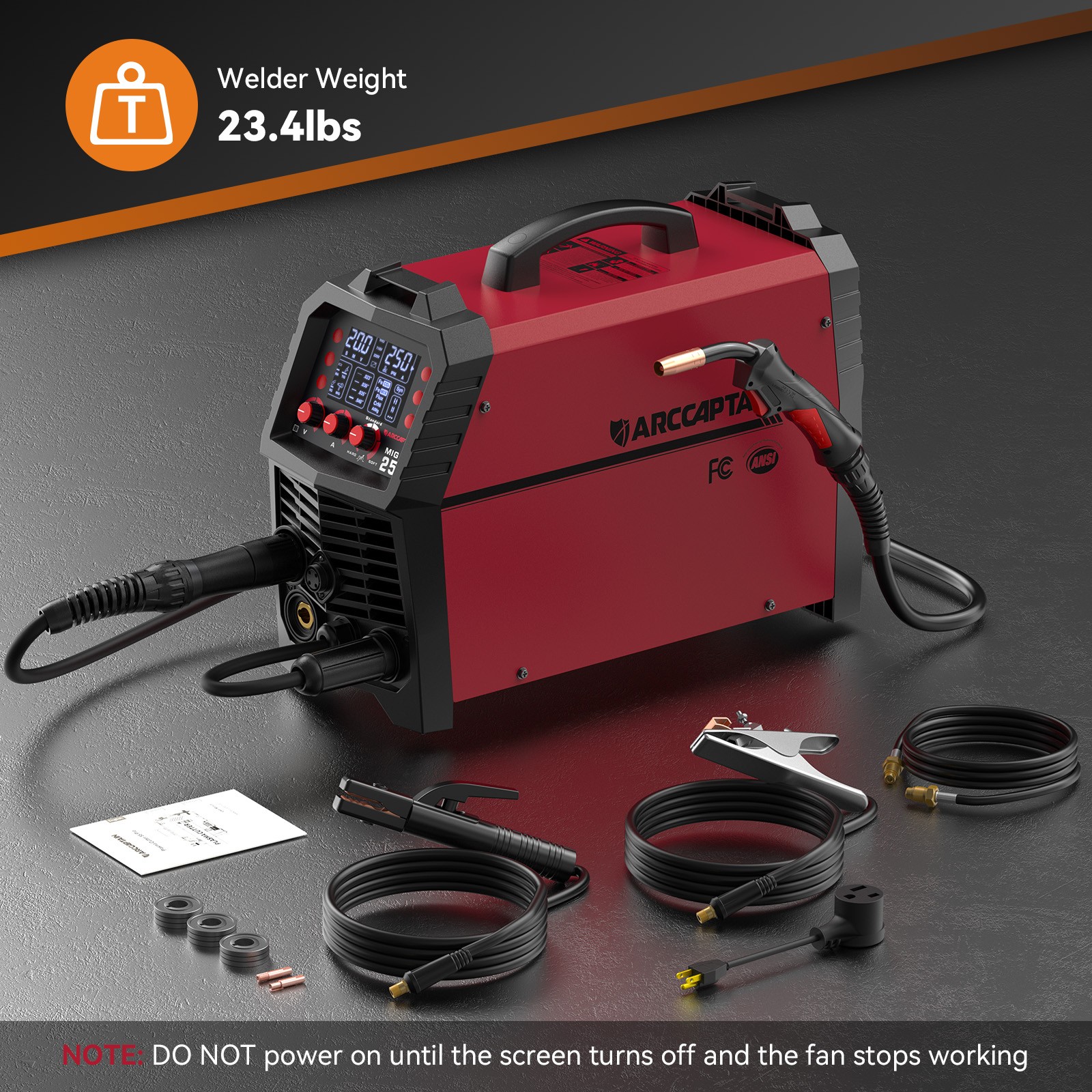 ARCCAPTAIN 250A MIG Welder Gas MIG/Gasless MIG/Stick/Lift TIG/Spool 110V 220V