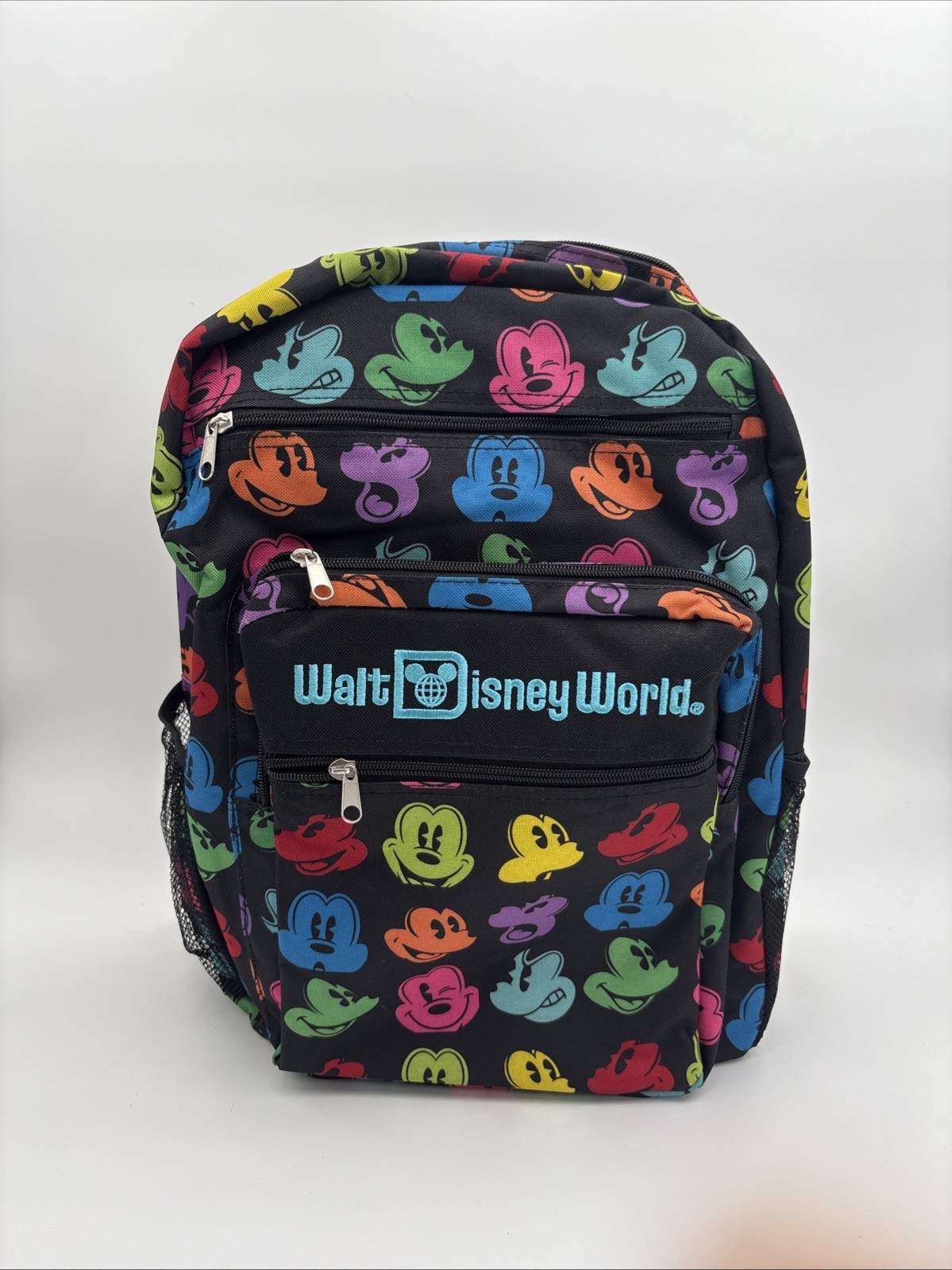 Walt Disney World Park Mickey Mouse All Over Black Backpack Large