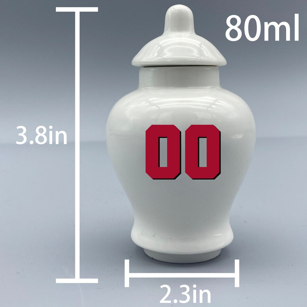 Ceramic Baseball Urn – Atlanta Braves Theme, Custom Text & Number