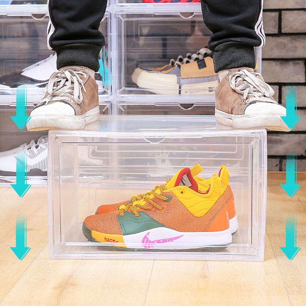 4/8/12x Shoe Organizers Box Sneaker Rack Storage PP Clear Boots Shelf Stackable