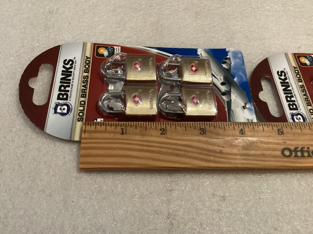BRINKS TRAVEL LOCKS 2 PACKS 8 LOCKS NEW SOLID BRASS BODY