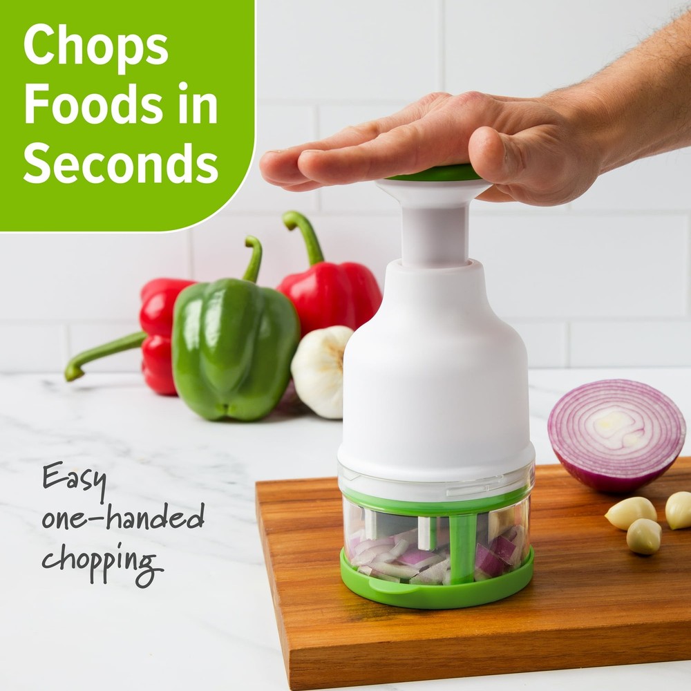 Prep Solutions Fresh Food Chopper White - Rotating Zig-Zag Blade Vegetable Dicer