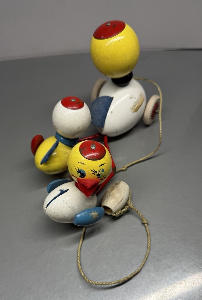 Vintage Brio Three Duck Pull Toy ~ Wooden