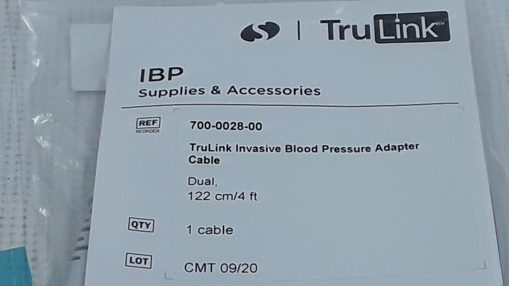 Spacelabs TruLink Dual IBP Cable 4 ft REF 700-0028-00