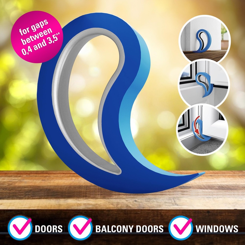 Door and Window Stopper, Multi-Functional Wedge, Convenient Door Hook, Window...