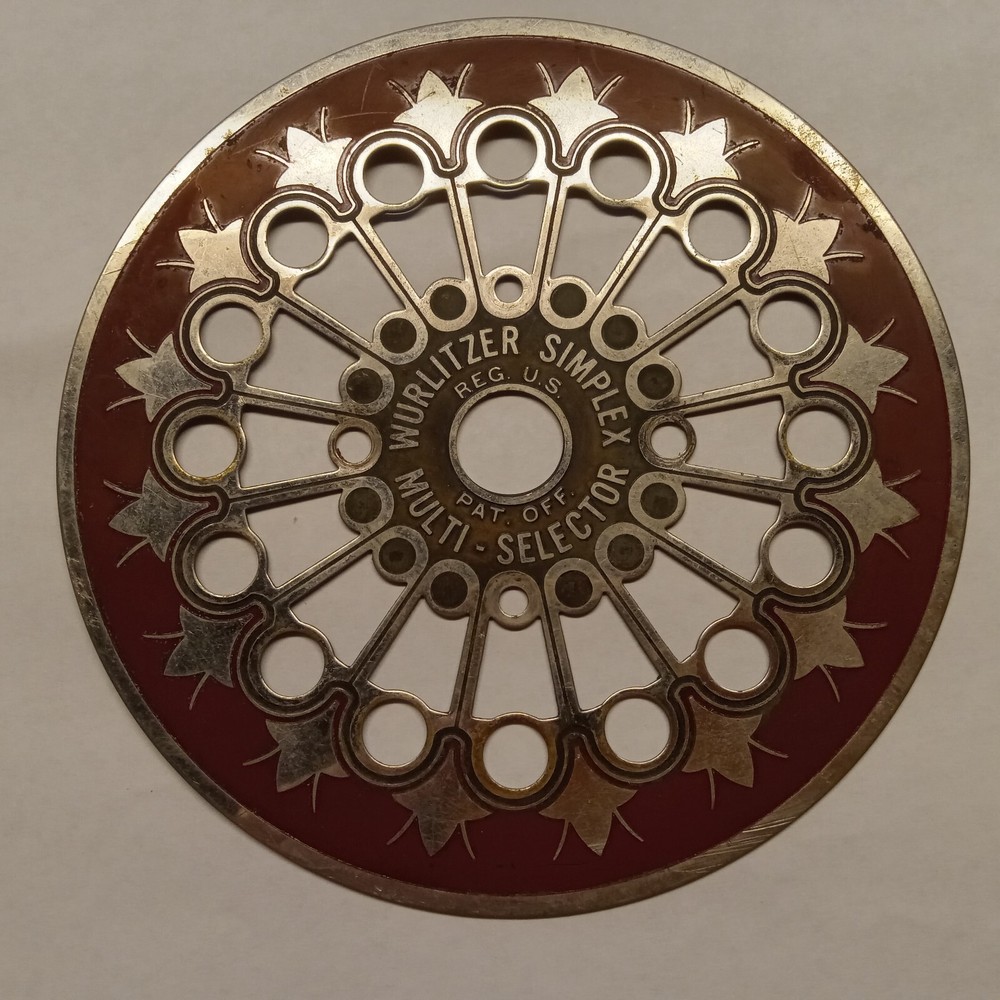 1930's WURLITZER JUKEBOX PART - PUSH BUTTON ESCUTCHEON - SIMPLEX MULTI-SELECTOR