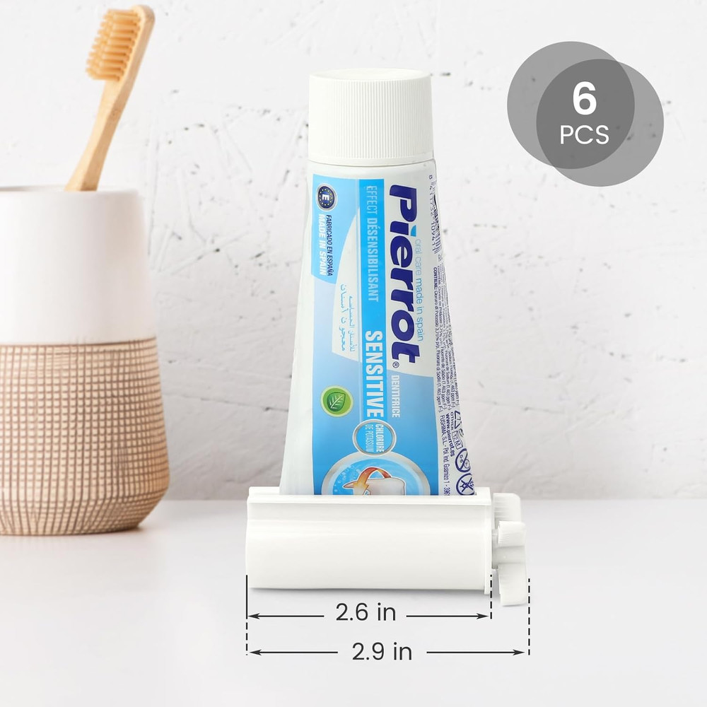 LOVEINUSA Toothpaste Tube Squeezer Dispenser, 6PCS Toothpaste Squeezer Roller To