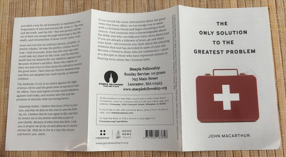 Prayer Pamphlet: THE ONLY SOLUTION TO THE GREATEST PROBLEM ***NEW***