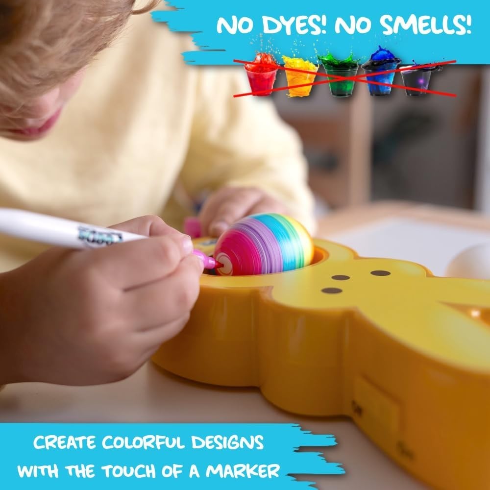 Creative Peeps Bunny Arts & Crafts Set - Egg Decorating Kit with Spinning Action