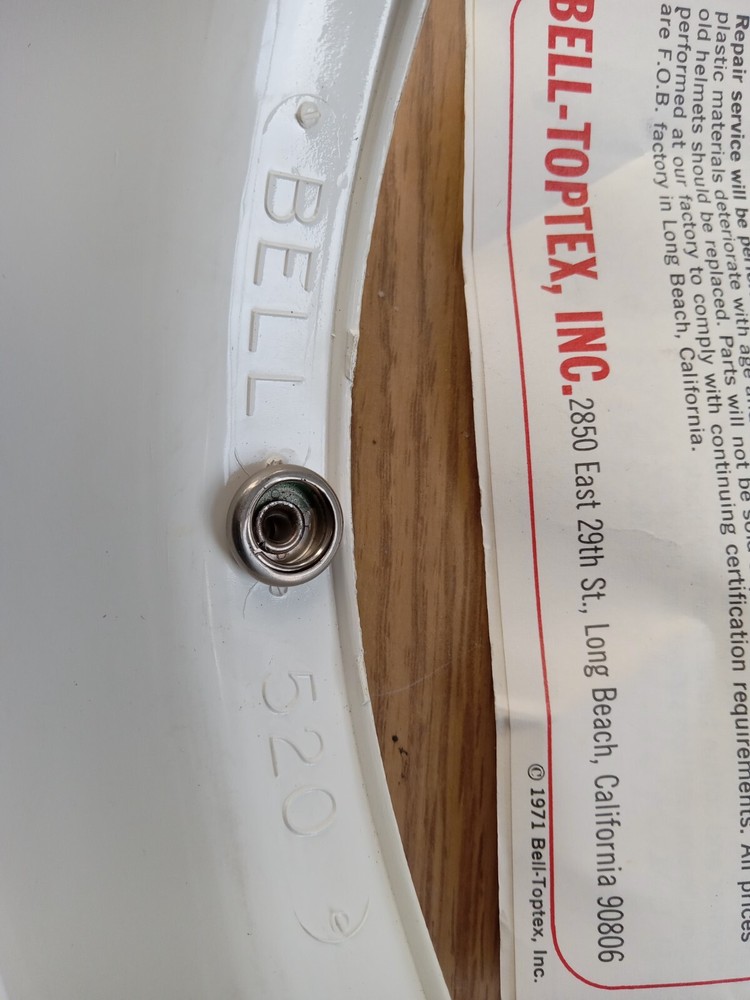 Bell Toptex 520 Visor 3 Snap White, 1970's Vintage