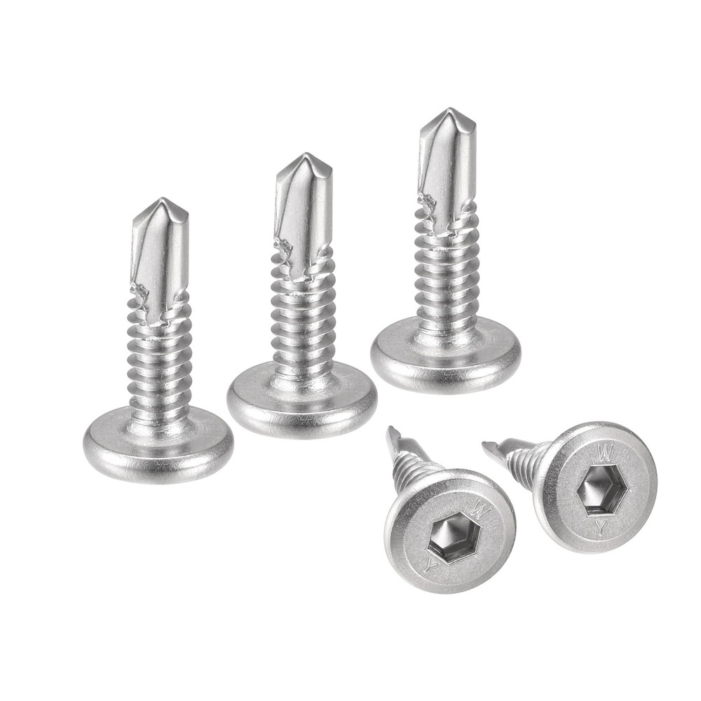 Hex Socket Self Tapping Screws #10 x 3/4" 410 Stainless Steel Flat Head 100pcs
