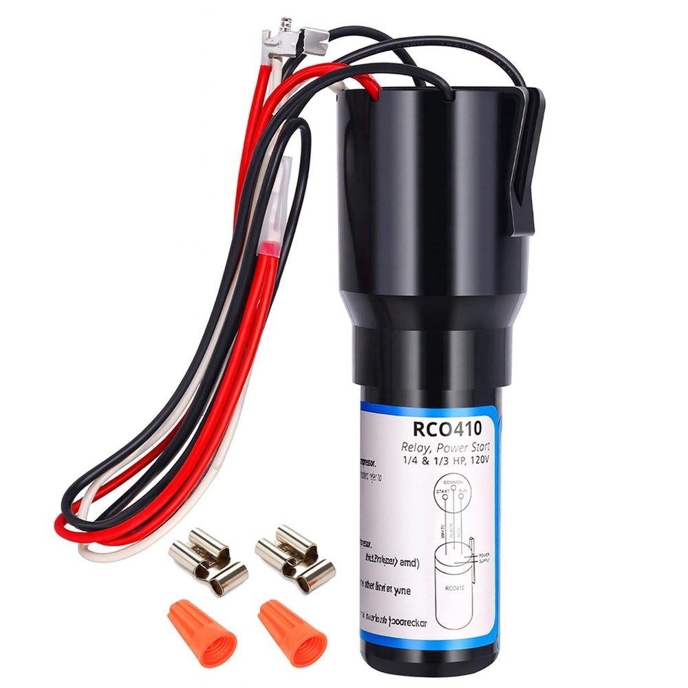Durable Compressor Hard Start Kit for 1/4-1/3 HP Refrigerators & Freezers