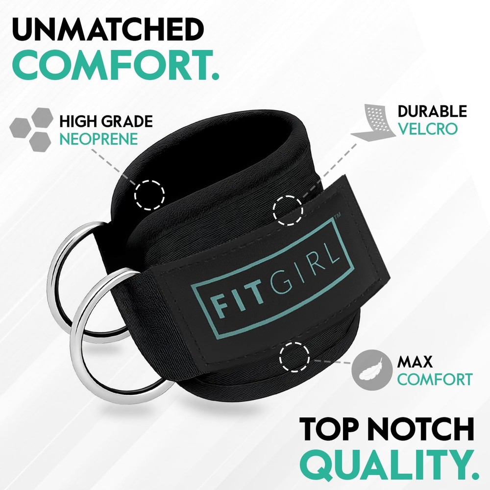 FITGIRL - Ankle Strap (Single) for Cable Single (1-Pack), Black -