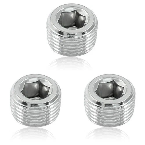 3 Pack 3/8" PT Male Inner Hex Head Thread Plug Pipe Fitting 304 Stainless