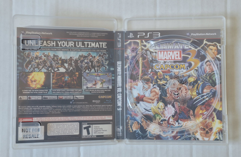 Replacement Authentic Box Case for Ultimate Marvel vs Capcom 3 PS3 with CoverArt