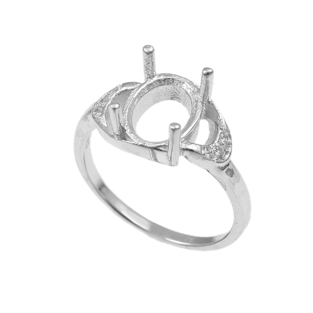Semi Mount Ring Gemstone Setting Size 10X8 MM Oval Shape 925 Sterling Silver