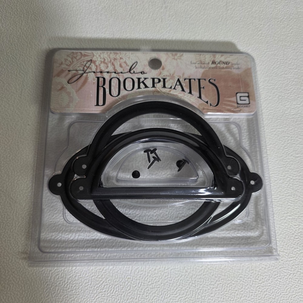 BASICGREY Jumbo Book Plates 3 Only Round Oval and 1/2 Round Journaling Projects