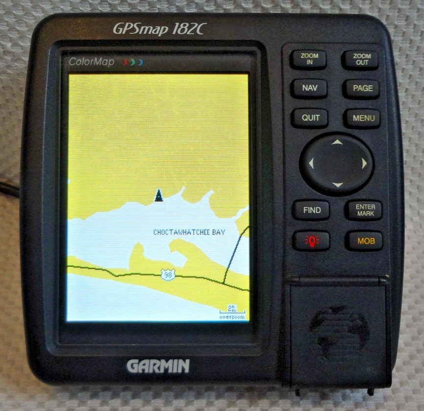 GARMIN GPSMAP 182C MARINE CHART PLOTTER FISHFINDER GPS UNIT w/ KNOBS & COVER