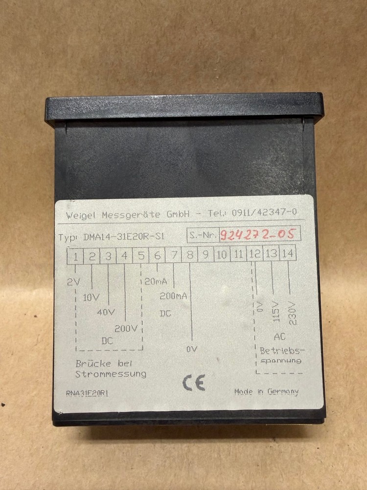 Weigel Messgerate DMA14-31E20R-S1 Measuring Device