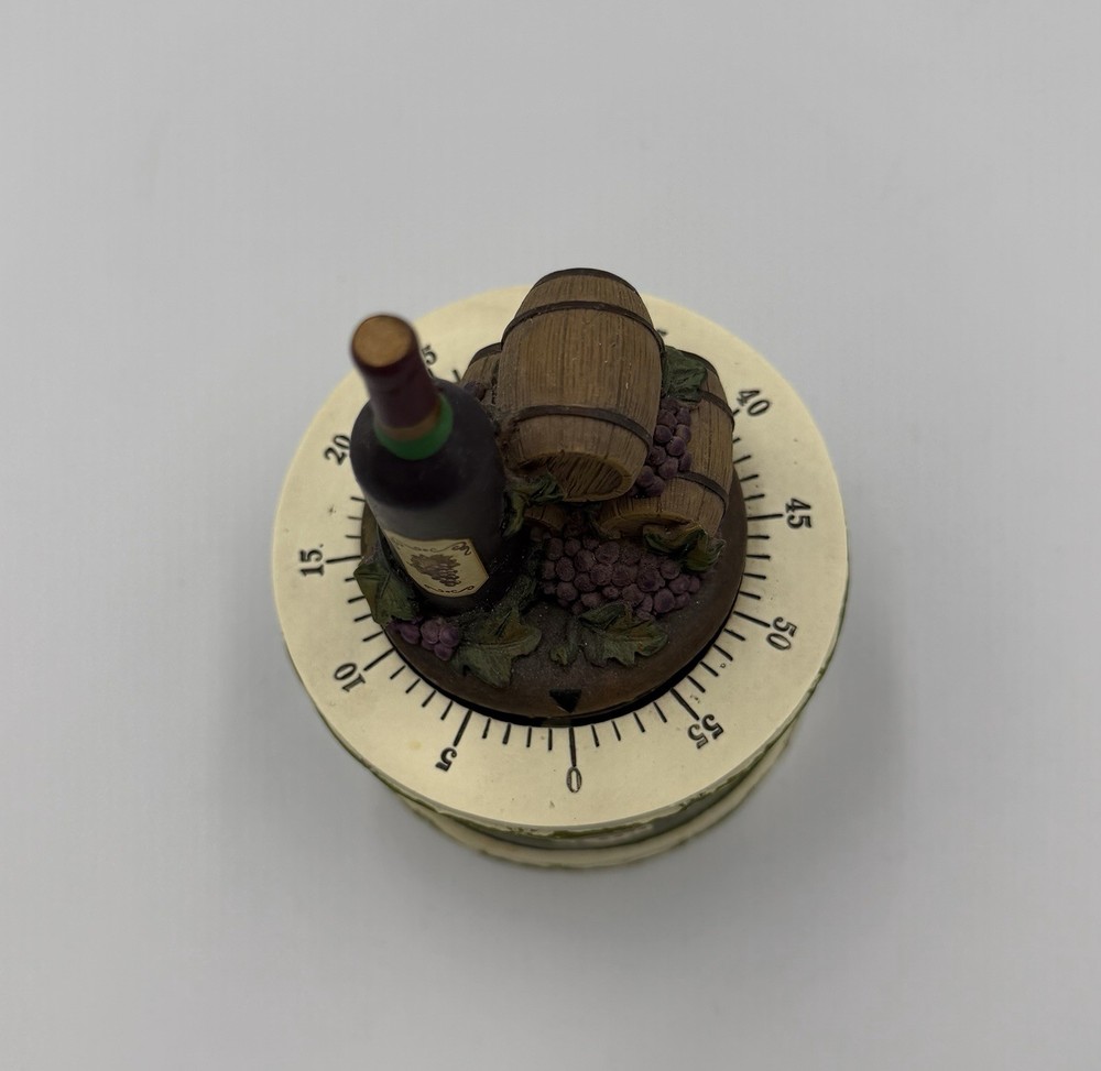 60 minute kitchen timer With Wine Bottle, Barrel And Grapes