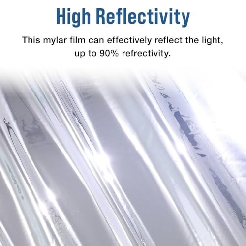 4 x 328 Ft Highly Reflective Film Roll for Outdoor Indoor Plant 328 FT x 4 FT