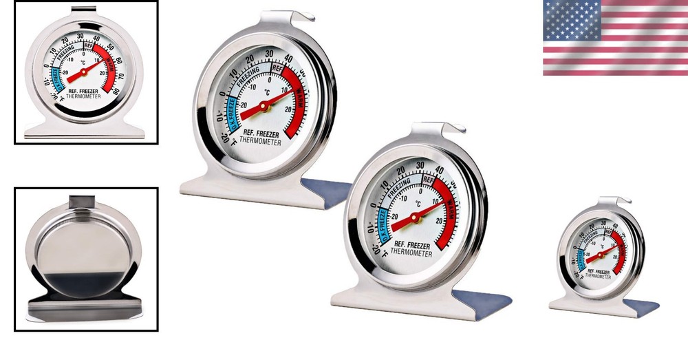 Reliable 2-Pack Refrigerator & Freezer Thermometers - Waterproof & NSF Certified