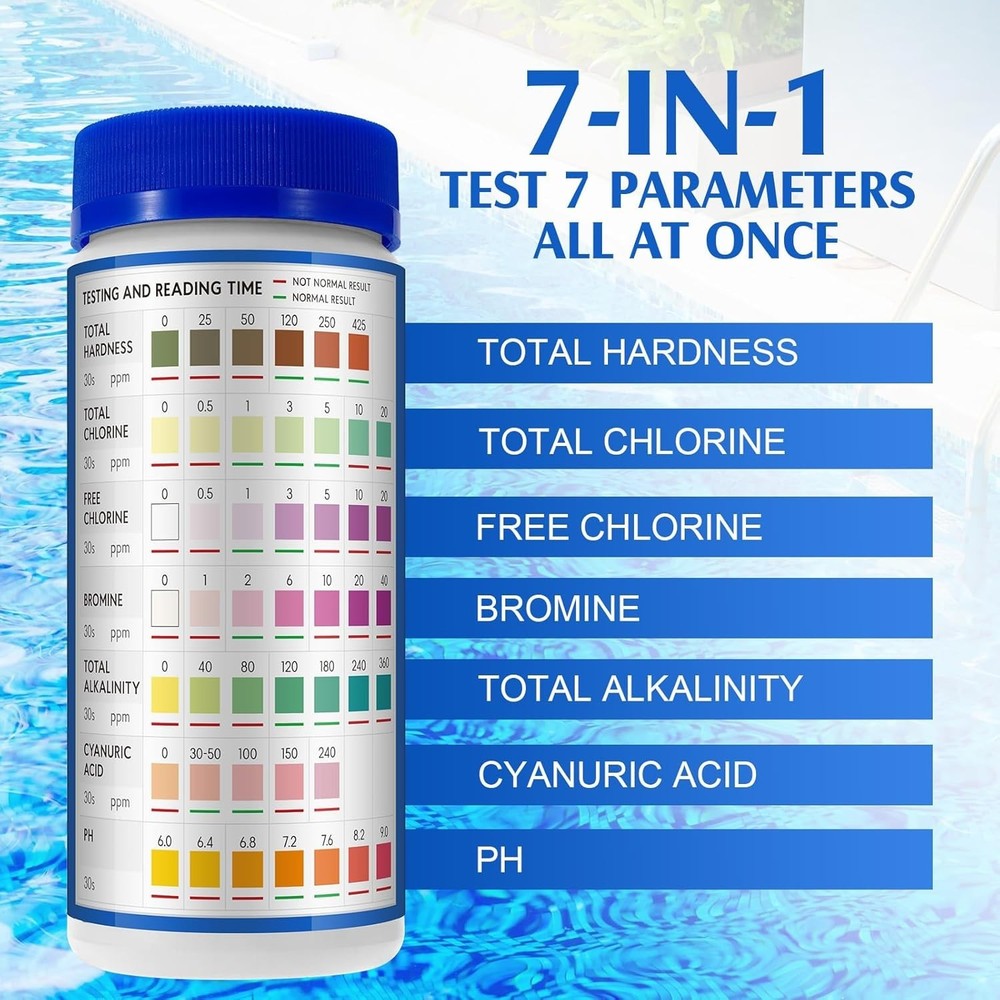 Pool Water Strips 7-in-1 150pcs for Pool & Spa Water Testing Kit - Accurate ...