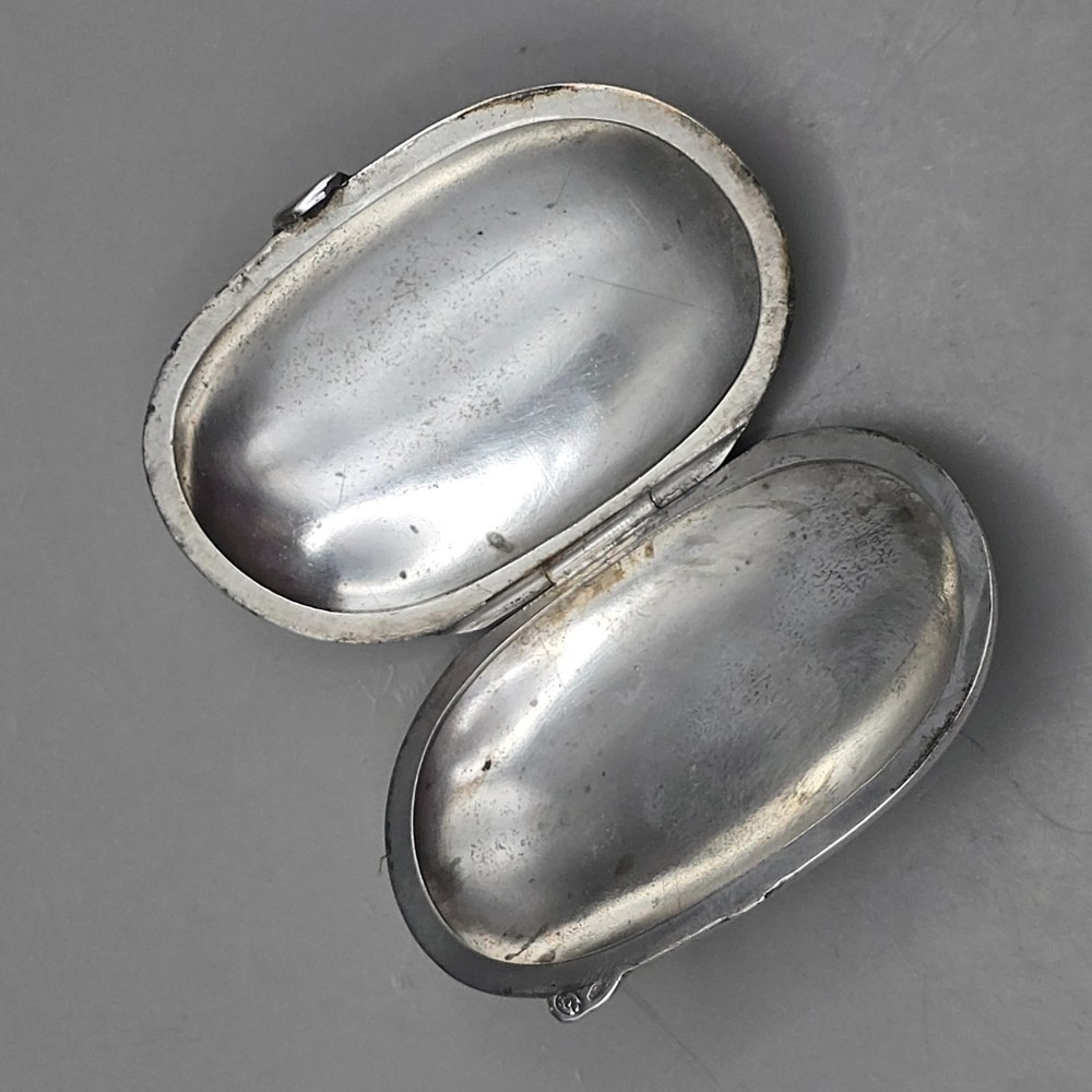 Antique 800 Silver Pill Box Snuff Box