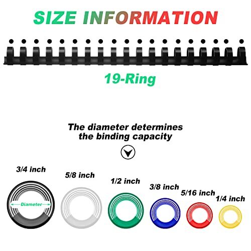 150 Pack Plastic Binding Combs Plastic Comb Binding Ring 19 Ring Comb Binding...