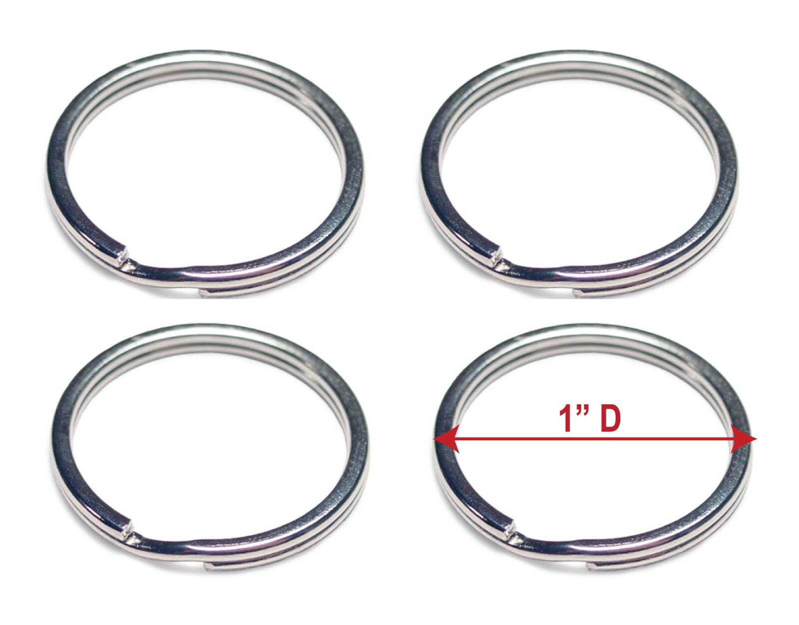 WHOLESALE LOT 100 250 500 1000 NEW KEY RINGS 25mm 1" DIAMETER SPLIT RINGS SILVER