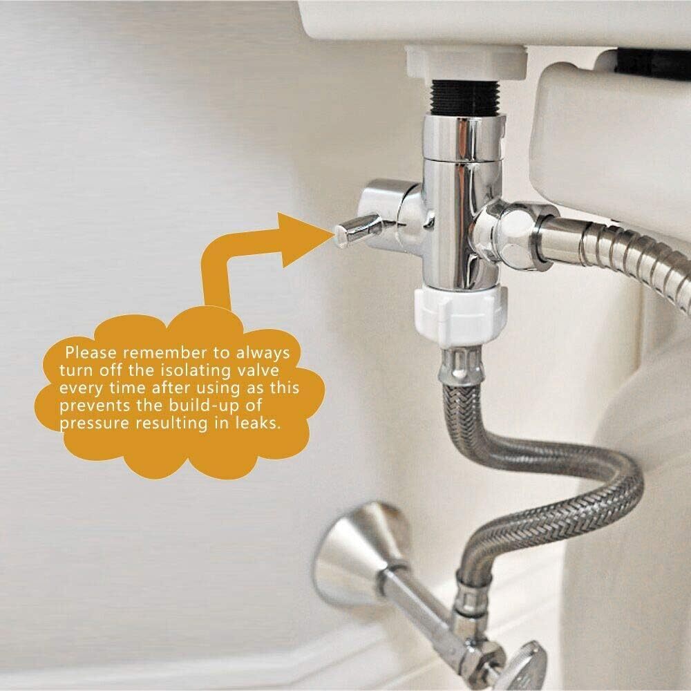 Toilet Shattaf Adapter Hose Bidet Spray Stainless Steel Handheld Shower Head US