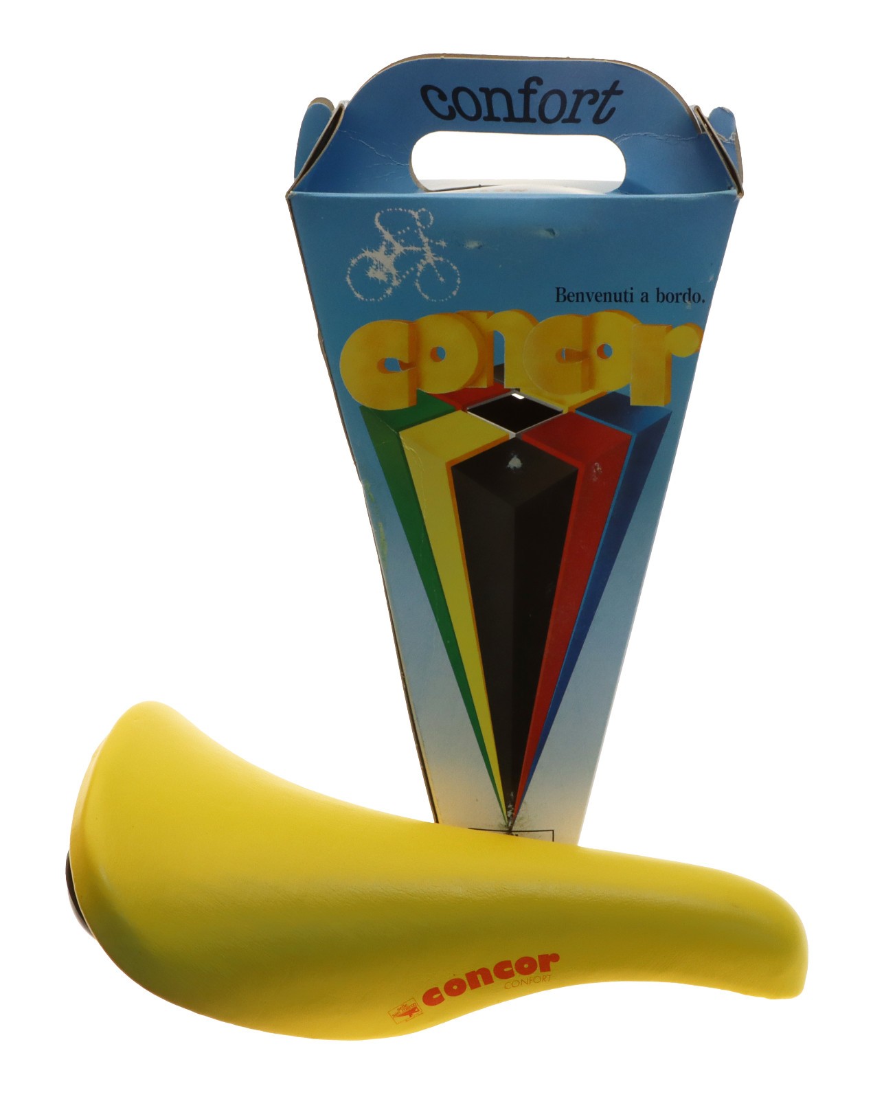 Selle San Marco Concor Supercorsa Confort Saddle Yellow Shelfwear NIB NOS NEW