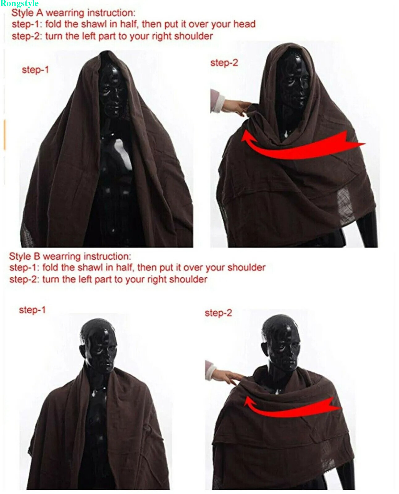 Medieval Men Shawl Renaissance Shaman Elven Ranger Cowl Pirate Belt Warrior Sash