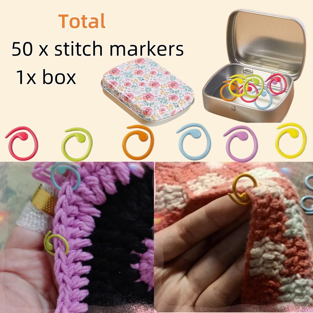 Hilsayum 50Pcs Heart Shape Stitch Markers for Medium,