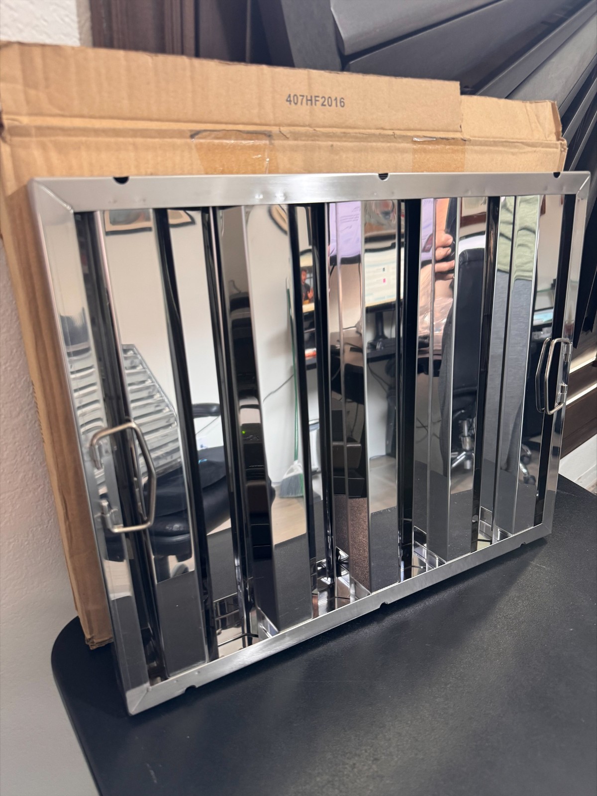 Regency 407HF2016 Commercial Hood Filter 20x16 Stainless Steel Baffle Filter